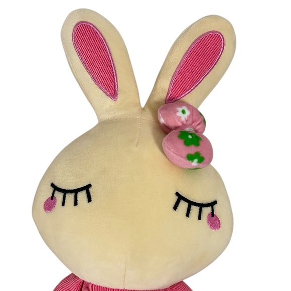 CLLayees Plush Bunny Doll Pink Floral Dress 20”  Stuffed Animal Toy - Picture 4 of 10